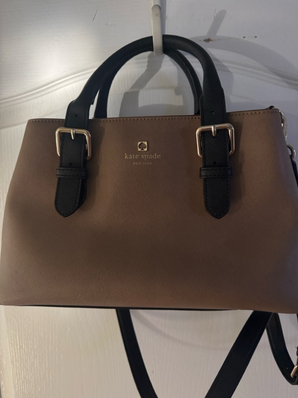 kate spade Cove Street Color Block Dune and Black Handbag